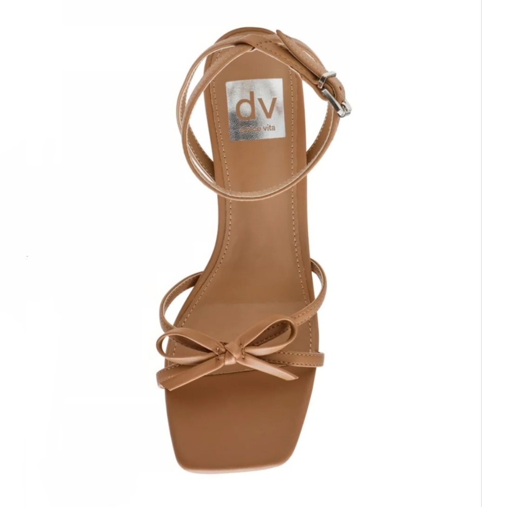DV by Dolce Vita Zidane Women's Tan Bow Heeled Sandals Sz 10 Caramel - Picture 4 of 14